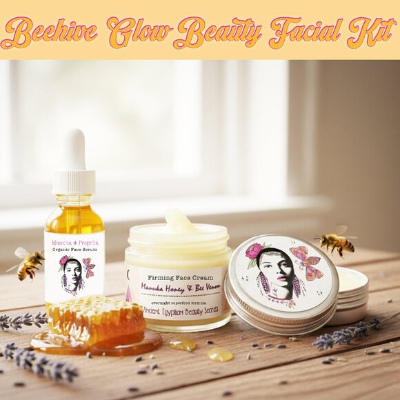 Organic Manuka Honey Bee Venom Facial Set / Firming Cream / Urban Eco Beauty - Picture 1 of 14